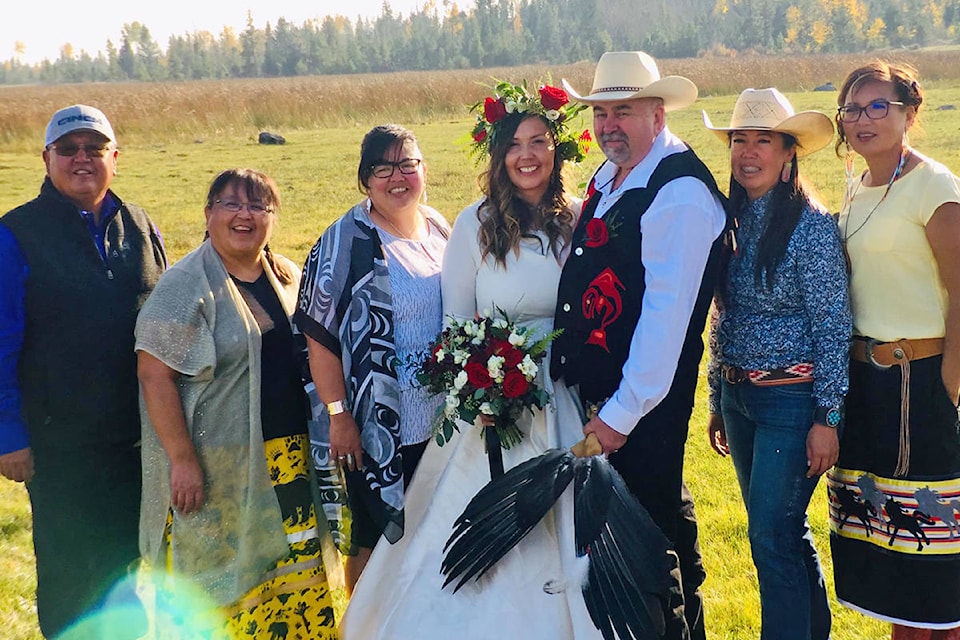 Chief Joe Alphonse called his wedding to Chastity Davis unique, stylish and a once-in-a-lifetime experience. “Everything fell into place — the weather and the people,” he said. “It was a special event.” (Myron Thomas Facebook photo)