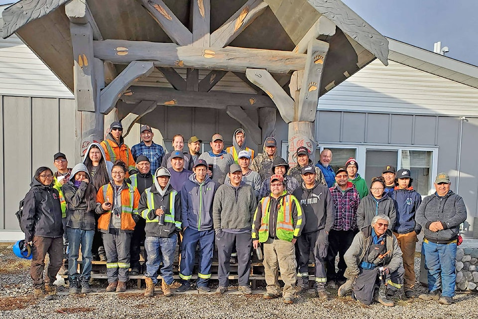 Alkali Resource Management’s silviculture crew poses for a group photo in front of their office in Esk’et (Alkali Lake). (photo submitted)