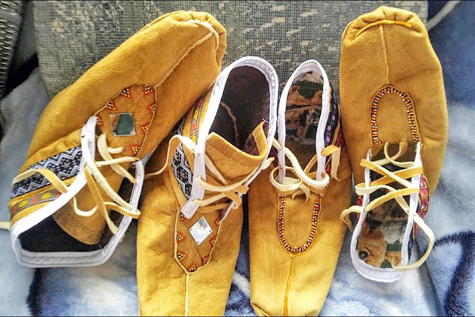 Moccasins handmade by Denise Gilpin. (RainFeather Dancen Facebook photo)