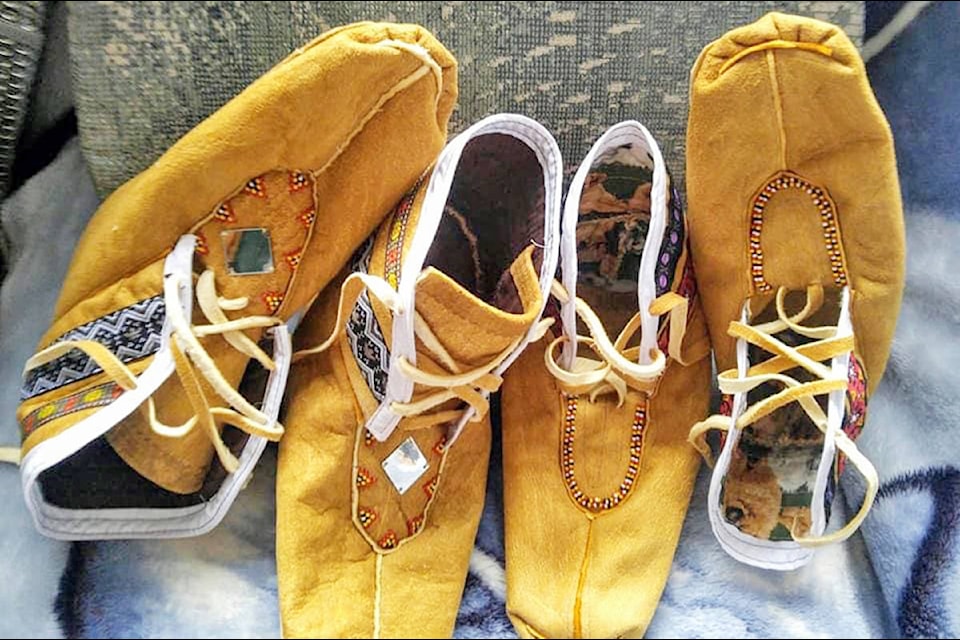 Moccasins handmade by Denise Gilpin. (RainFeather Dancen Facebook photo)