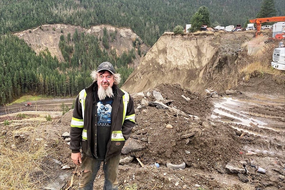 Wyatt Bednarz of BJ Trucking is thankful to the many local businesses who have reached out to offer space for his trucks and equipment after a landslide on Saturday, Oct. 31 prompted an evacuation and concerns of further slippage. (Angie Mindus photo)