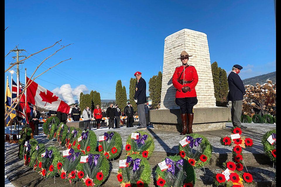 Williams Lake Remembrance Day services Nov. 11, 2020. (Angie Mindus photo - Williams Lake Tribune)