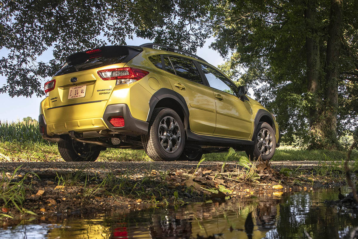 The Crosstrek is Impreza-based, but theres enough ground clearance for nearly any obstacle that would be encountered on a back-road commute. PHOTO: SUBARU