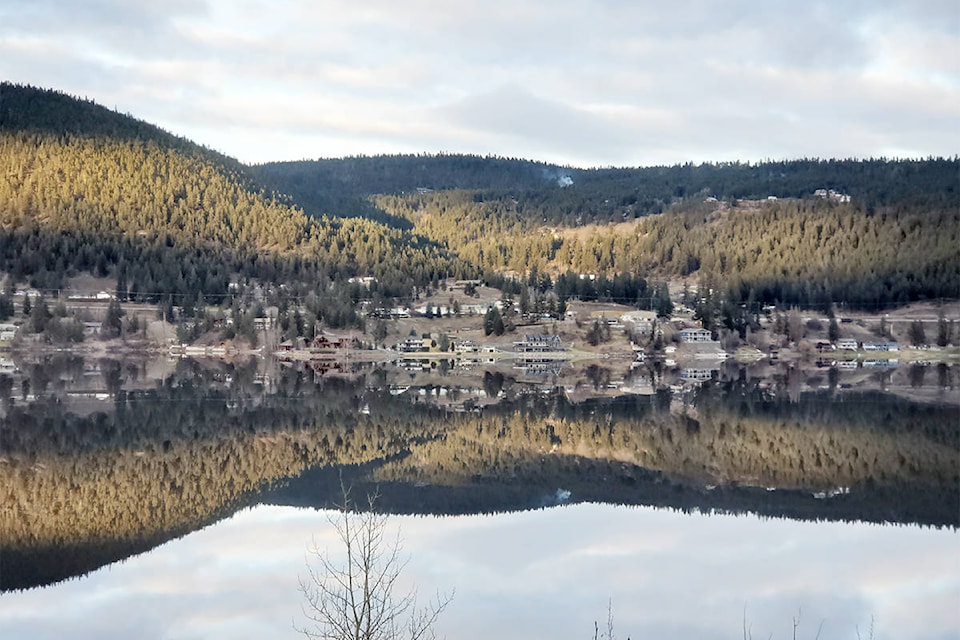 When Williams Lake is totally still it is common to see perfect reflection as was the case on Saturday, Dec. 12, 2020. (Monica Lamb-Yorski photo - Williams Lake Tribune)