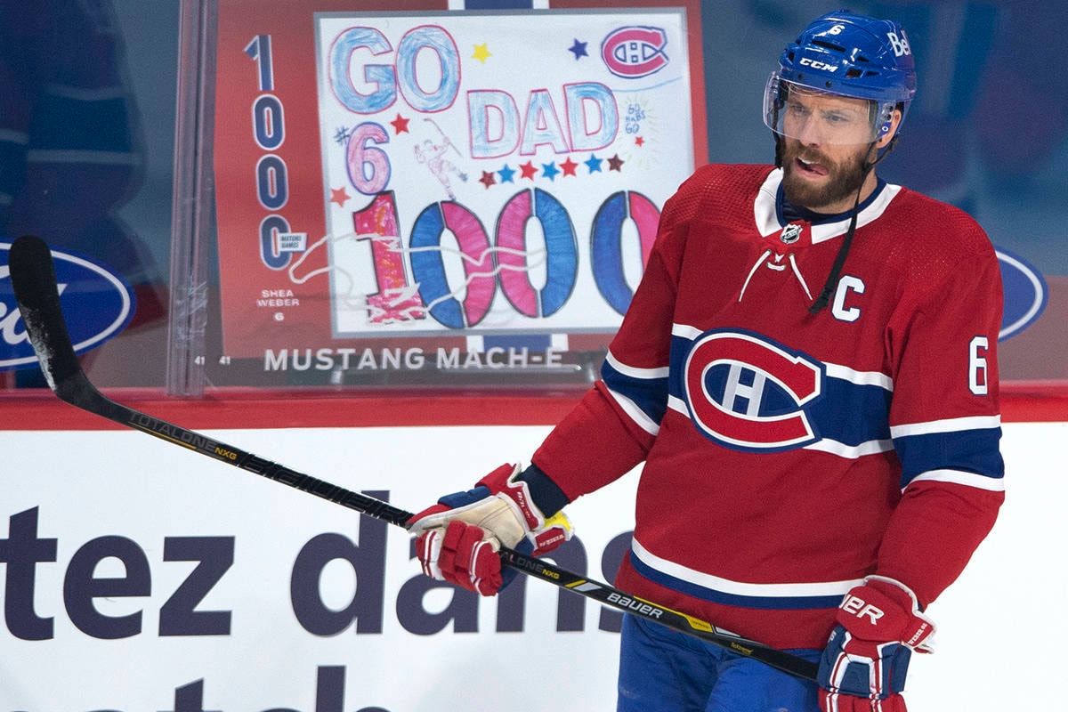 Montreal Canadiens Shea Weber Plays 1,000th Career Game