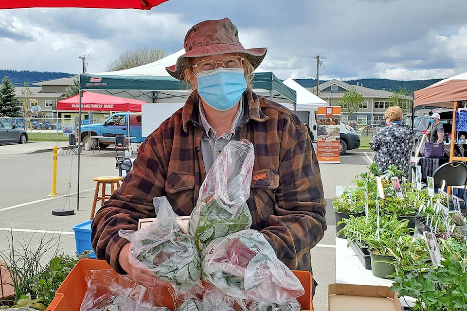 Williams Lake Farmers’ Market manager Barb Scharf said Friday, May 7, she was glad to have everyone back for another season. (Monica Lamb-Yorski photo - Williams Lake Tribune)