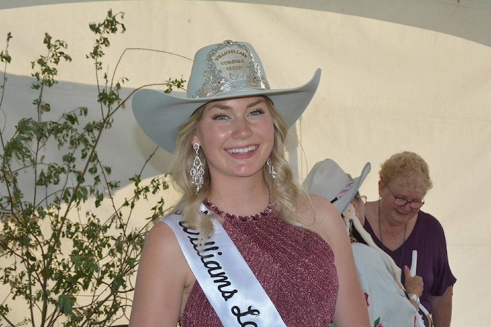 Karena Sokolan, 19, was crowned the 2021 Williams Lake Stampede Queen Saturday, June 26, 2021. (Monica Lamb-Yorski photo - Efteen)