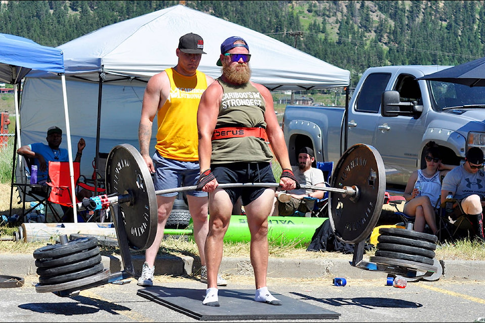 Joseph Wilburn of Williams Lake competes in the strongman deadlift. (Greg Sabatino photo - Williams Lake Tribune)