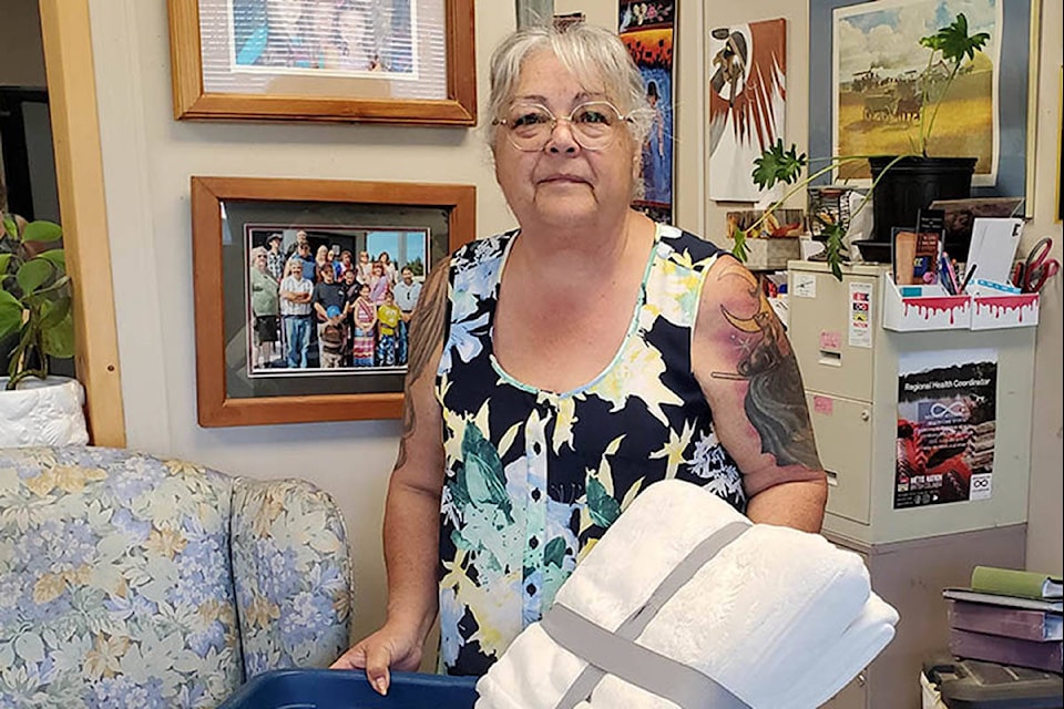 Marlene Swears of the Cariboo Chilcotin Metis Association is accepting donations for people impacted by B.C.’s wildfires. (Monica Lamb-Yorski photo - Williams Lake Tribune)