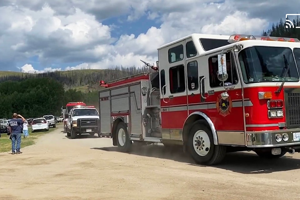 First responders took part in a procession for Fire Chief Stan McCarthy July 10. (Todd Doherty, MP, image)