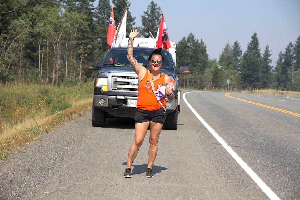 Warrior Walkers pass through 100 Mile House on way to Kamloops
