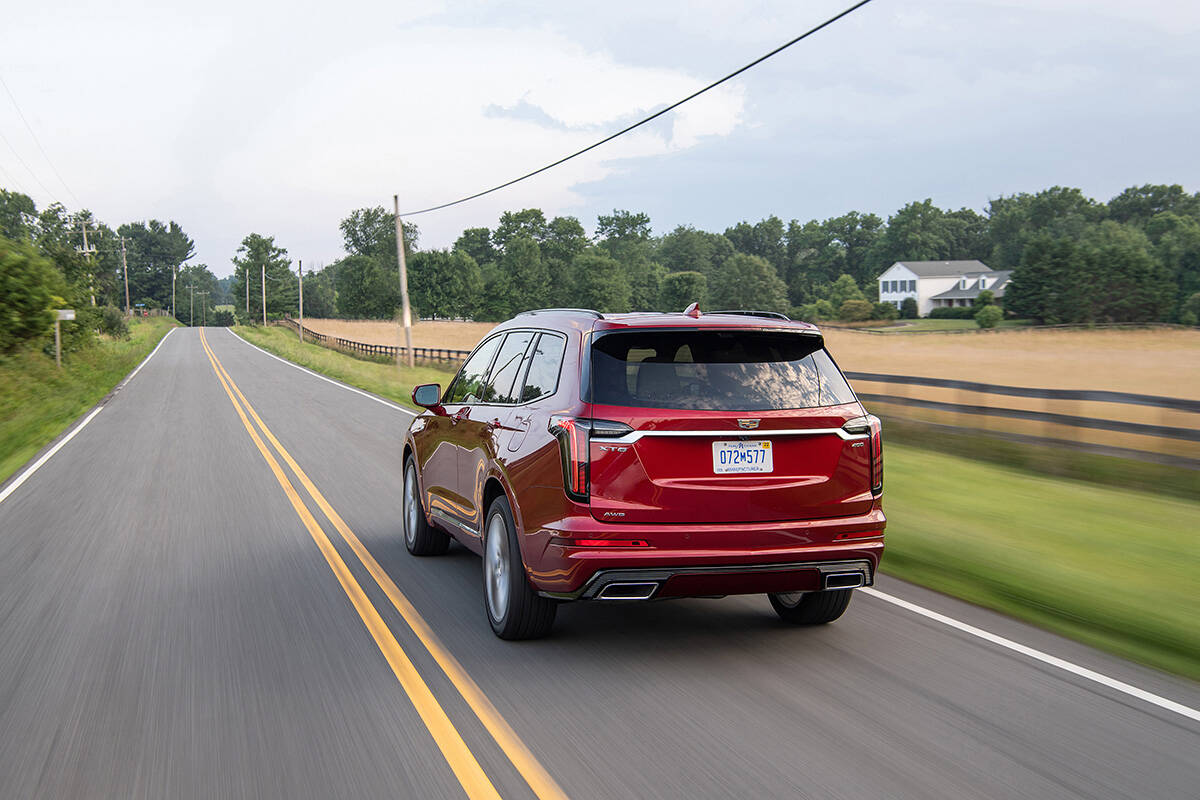 All-wheel-drive is standard with either engine. The AWD version that comes with the Sport trim adds torque vectoring for more precise cornering. PHOTO: CADILLAC