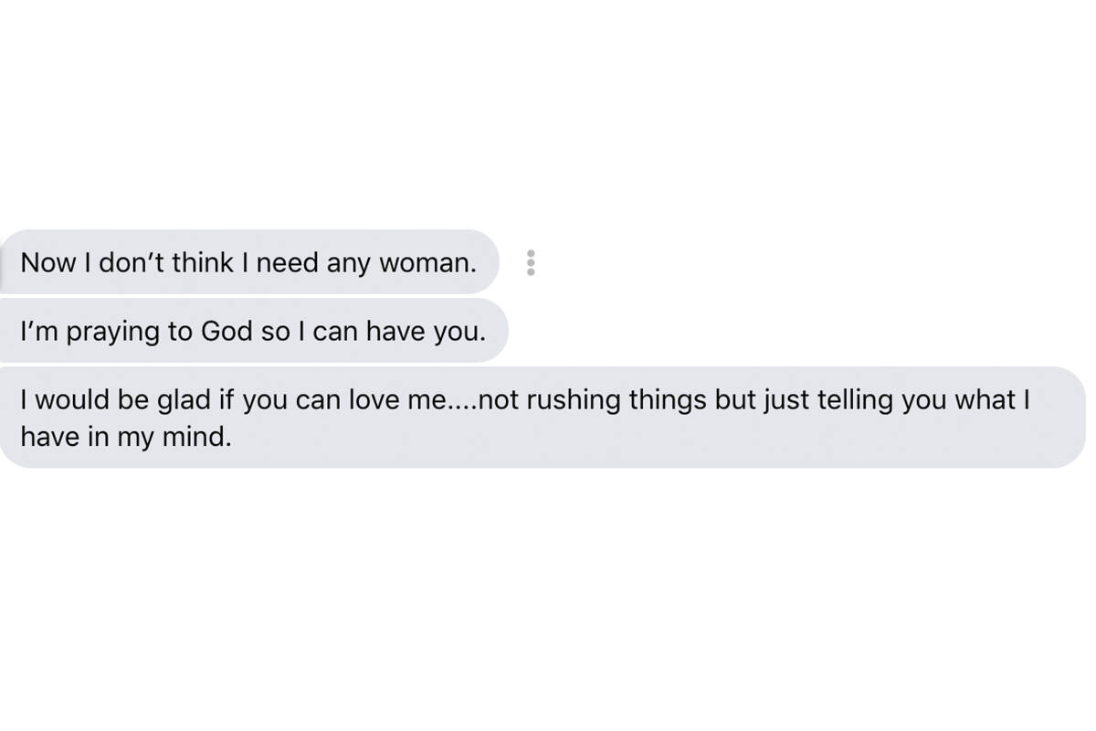 Sent to Andrea DeMeer Oct. 12, five days after first contact with scammer.