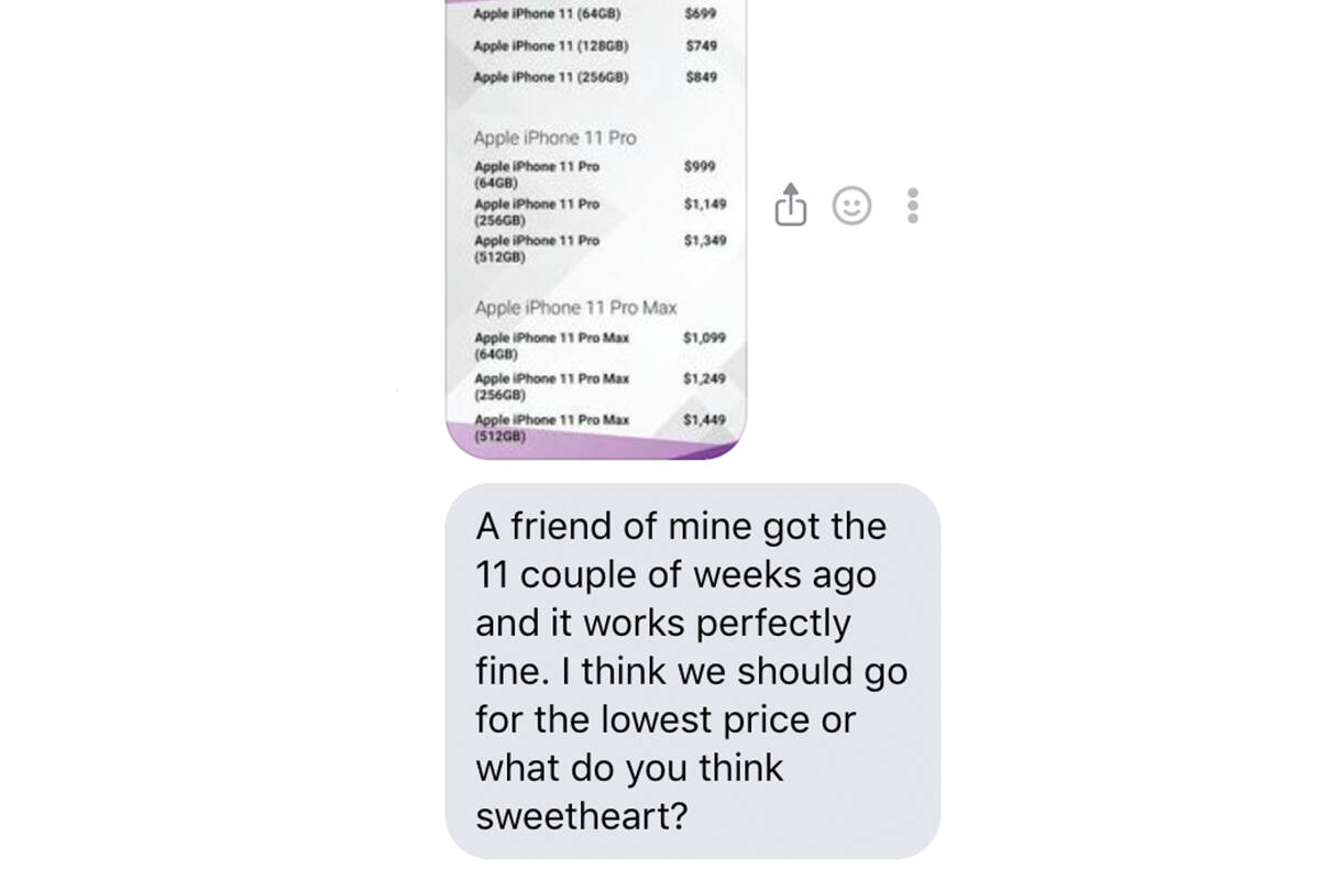 Sent to Andrea DeMeer Oct. 14, six days after first contact with scammer.