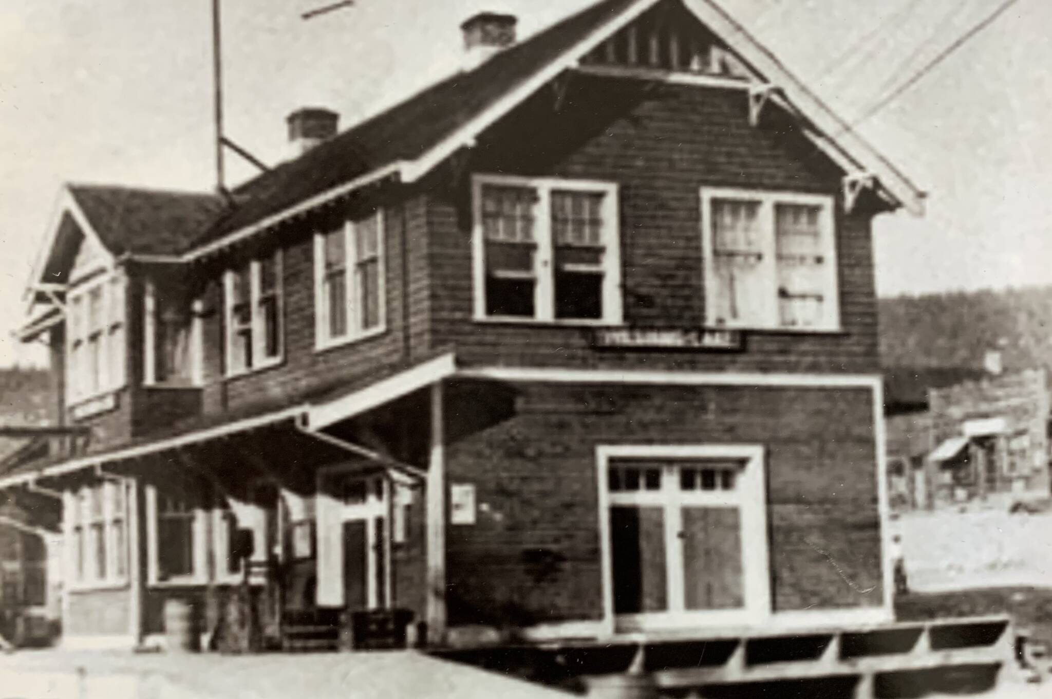 A historic photo of the Station House, which was used to help create the current mural. Photo Submitted