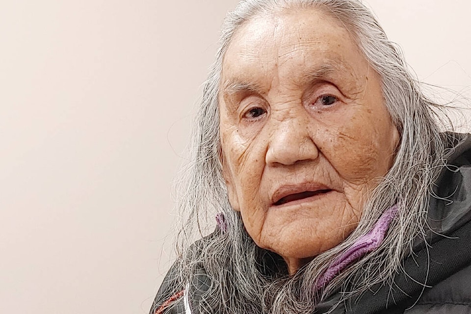 Lhoosk’uz Dene Coun. Ella Stillas went to St. Joseph’s Mission for three years. On Tuesday, Jan. 25 she joined the Lhtako Dene Nation for a day of healing and recognition for residential school survivors such as herself that attended St. Joseph’s Mission. (Rebecca Dyok photo)