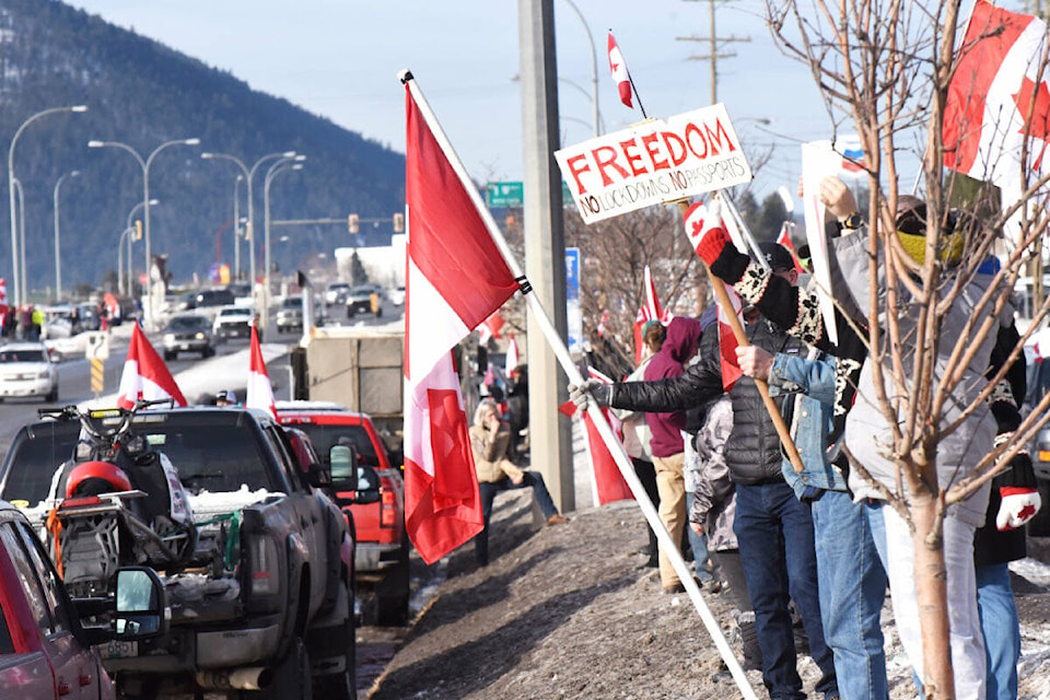 A second rally was held in Williams lake Saturday, Feb. 5. Organizers said the rally was to support truckers and freedom from vaccine mandates. (Angie Mindus photos - Williams Lake Tribune)
