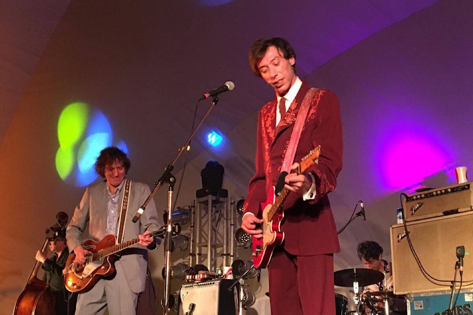 Singer-guitarist Dallas Good of The Sadies, right, performs at Arts on the Fly 2019 in Horsefly, B.C. Good, 48, died suddenly on Thursday, Feb. 17. (Maren Patenaude photo)