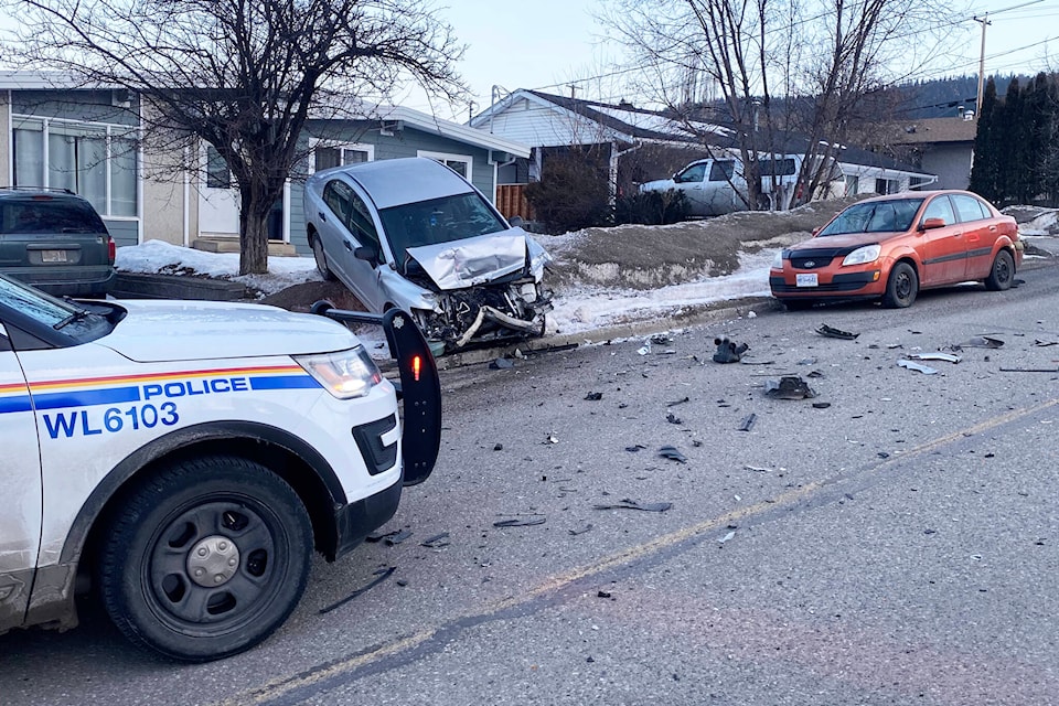 A Honda Civic received extensive damage after being hit while parked on Pigeon Avenue Monday morning, Feb. 21. (Photo submitted)