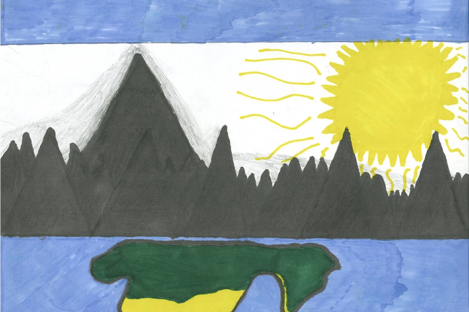 Students at Cariboo Adventist Academy have created some designs in hopes the city of Williams Lake will consider to adopt a new flag design. This is one of 12 designs the class submitted. (Photo submitted)