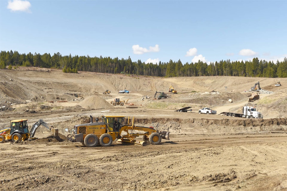 The gravel pit was a hive of activity with heavy equipment set up in multiple stations around the site to provide hands-on learning for some Grade 11 and 12 students. (Ruth Lloyd photo - Efteen)