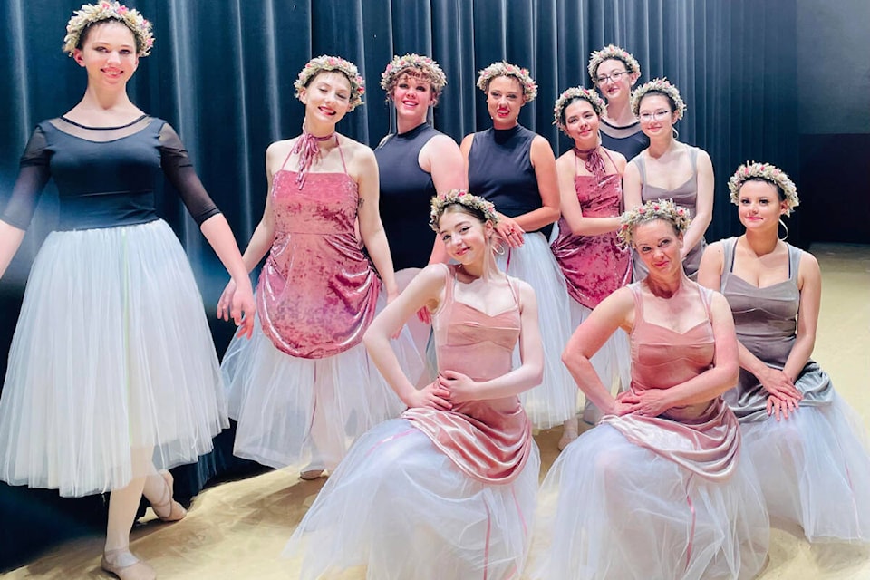 Dance in Common’s Senior class of 2022. Emily Bruneski, back row, left to right, Wrin Gilroy, Maigann Relkov, Rahne Brunsch, Angelica Hyde,Marin Hagedorn, Denza Phung and Emma Sarnowski, in front, left to right, Corinne Stromsten (instructor), and Ursula Brunsch Rendek. (Photo submitted)