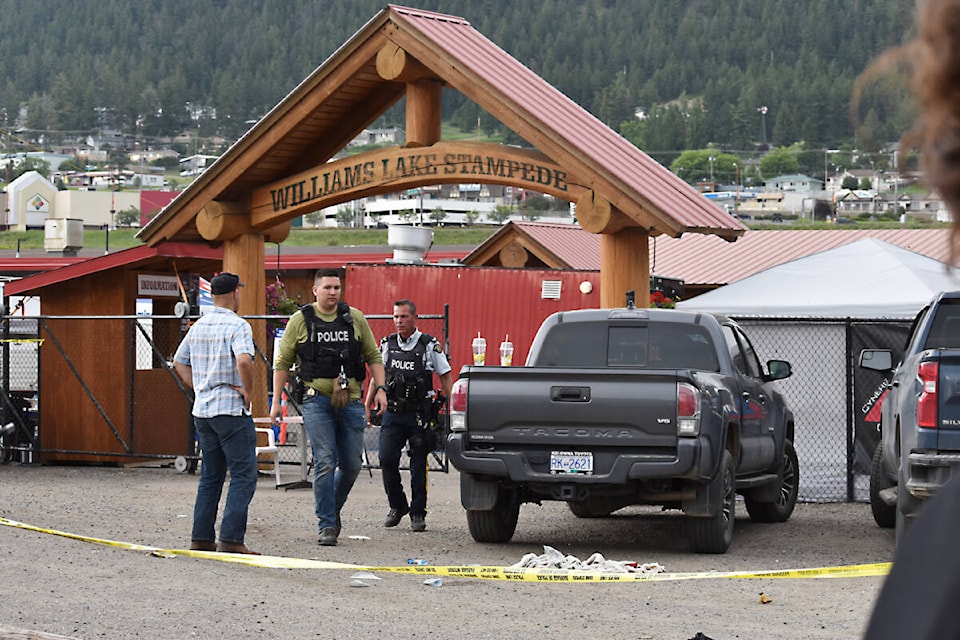 RCMP were quick to respond to a shooting at the Williams Lake Stampede Grounds Sunday (July 3). (Monica Lamb-Yorski photo - Williams Lake Tribune)