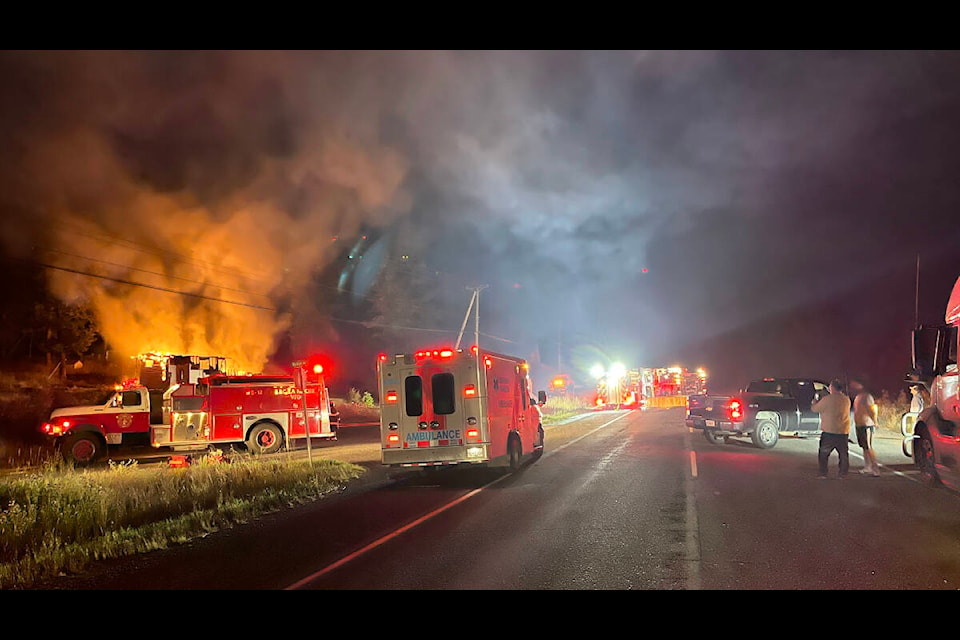 Fire crews battle structure fire near Lac la Hache. (David Jurek photo)