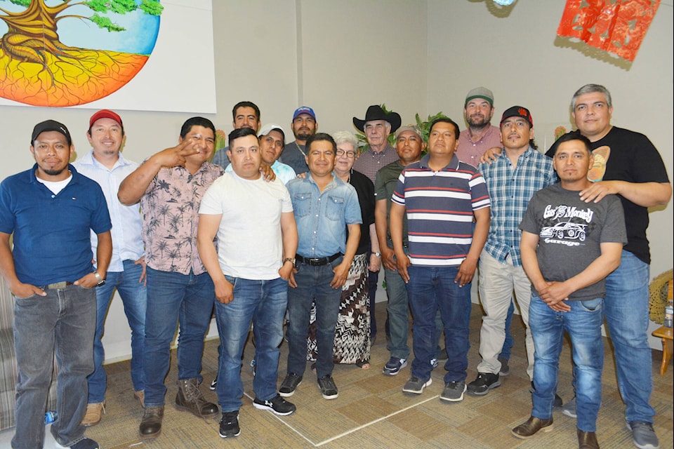 Foreign temporary workers employed at Alkali Lake Ranch and Gang Ranch along with their managers attended a party to welcome them at Cariboo Community Church on the Labour Day weekend. (Monica Lamb-Yorski photo - Efteen)