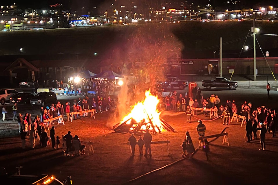 The 43rd annual Halloween Fireworks included a bonfire. (Angie Mindus photo - Williams Lake Tribune)