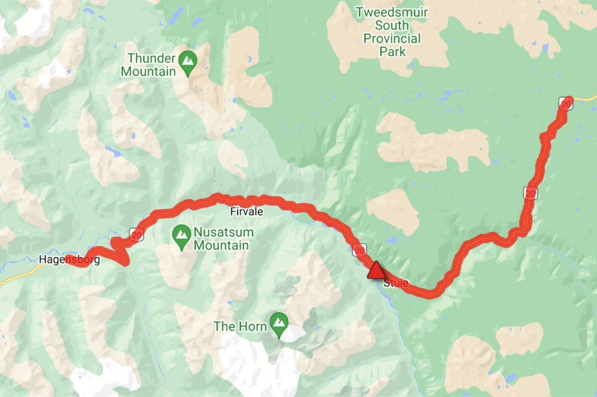 Travel advisory in effect for Highway 20 between Bella Coola, Anahim