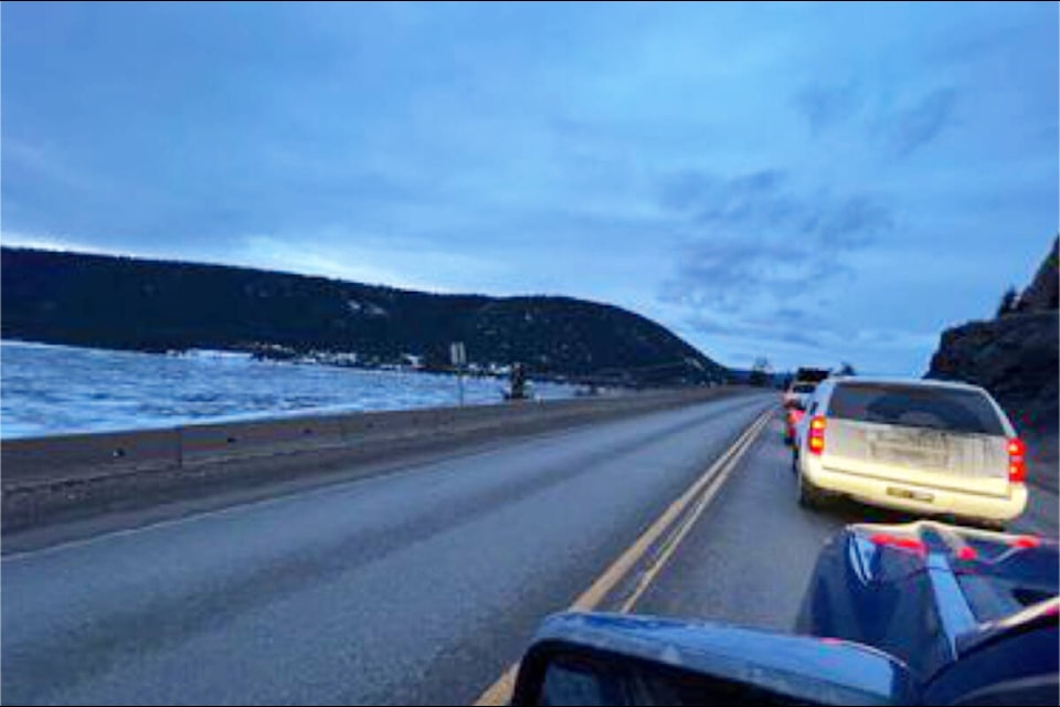 Highway 97 is closed just east of Williams Lake Wednesday, Jan. 18 due to a motor vehicle incident. (Photo submitted)