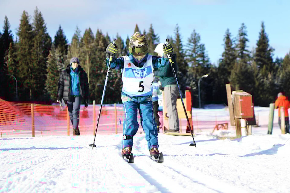 Grady Janischewski of Cariboo Ski Touring competes in the Teck Northern Cup Race #3 in 2023. (Patrick Davies photo - simplymastery)