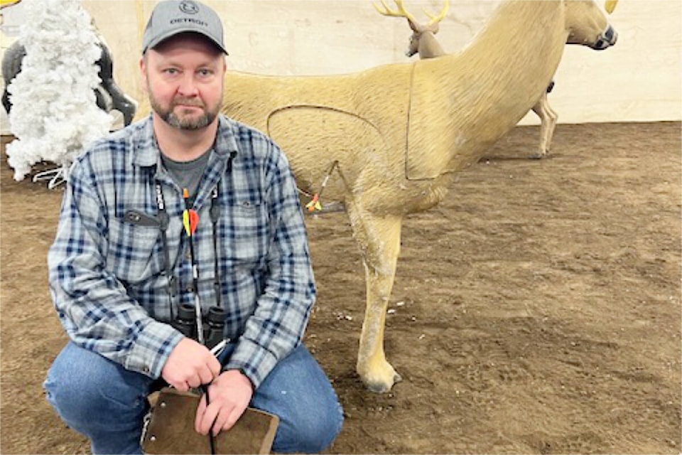 Matt Watts participated in an indoor 3-D archery shoot in Prince George. (Photo submitted)