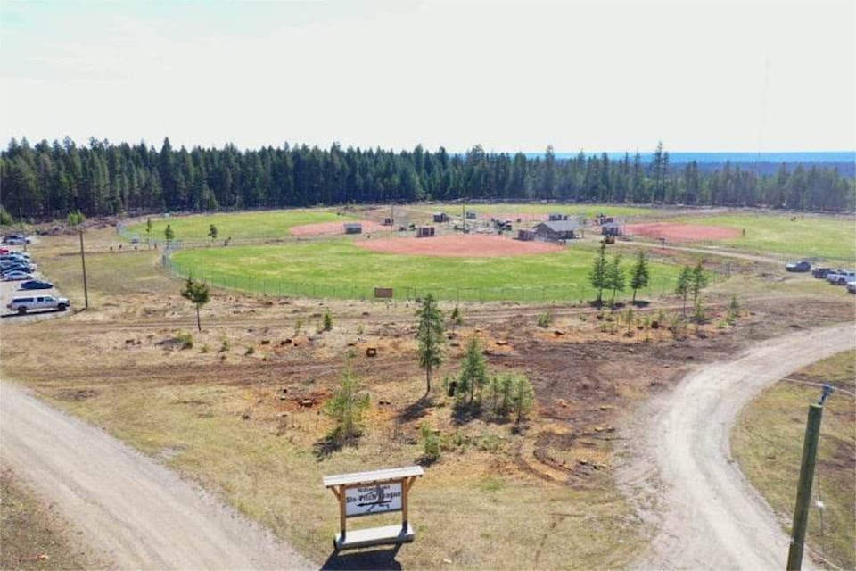 Members of the Williams Lake Slo-Pitch League have been prepping the Esler fields for the season. (Gene Cooper photo)