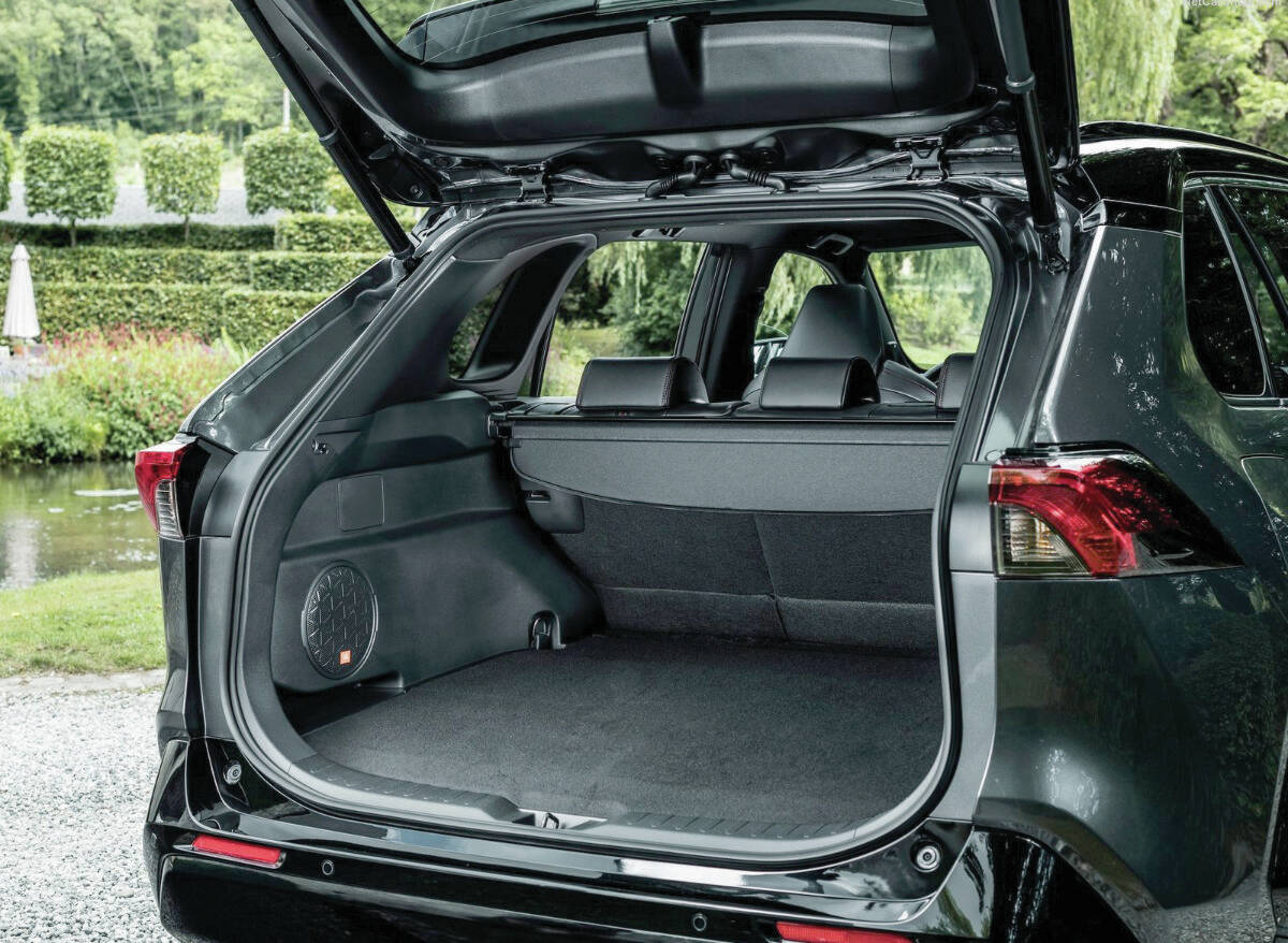The RAV4 Prime, pictured, is smaller than the Outlander in most dimensions. Its 10 centimetres shorter and does not have a third-row seat. PHOTO: TOYOTA