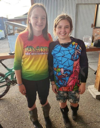 The two fastest females in the 10-12 age class were Noemi Baumann, right, and Kaelin MacKinnon. (Dena Baumann photo)