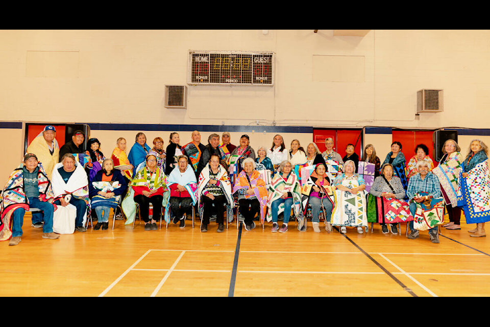 “Williams Lake First Nation (WLFN) had a Me7 Sítsmens (Blanket Ceremony) on May 6th to honour those that have come forward to tell their story. We were so thankful to be able to give out over 40 quilts that you put so much time, effort and love into. This is only the first Me7 Sítsmens that WLFN hosted, with more planned in the future,” said Dominique Melanson, Title & Rights Coordinator, Administrative Coordinator, St. Joseph’s Mission Investigation. (Photo submitted)