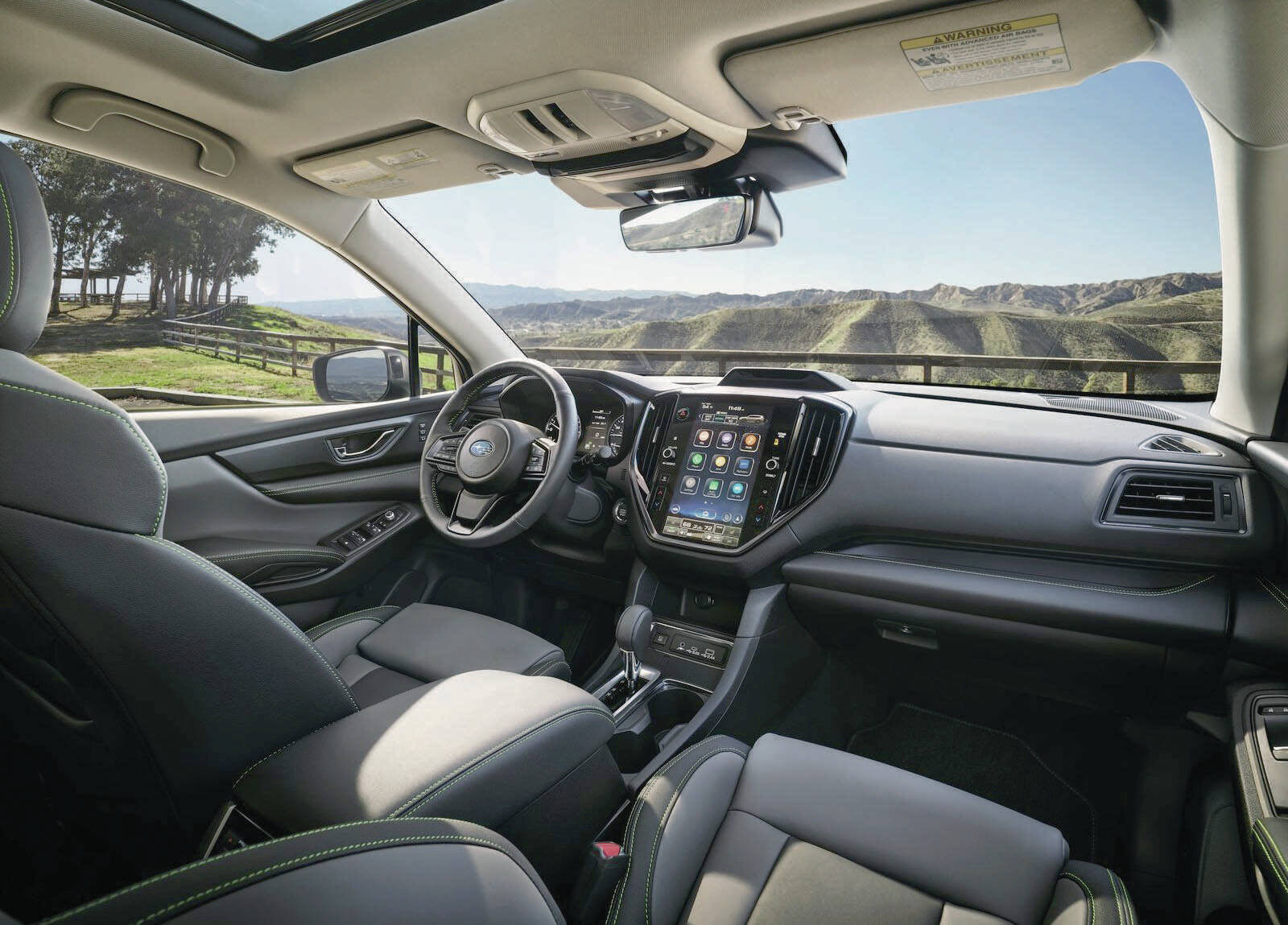 For 2023, the updated cabin of the Ascent receives a 11.6-inch infotainment screen thats larger than the previous 6.5- and 8.0-inch versions. PHOTO: SUBARU