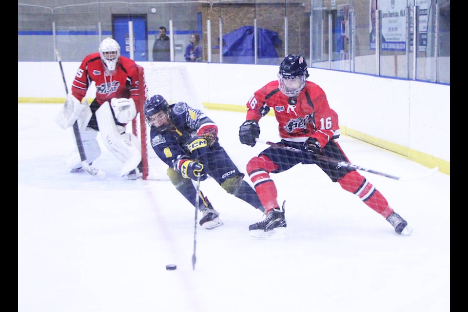 The 100 Mile House Wranglers play against the Chase Heat on Saturday, Sept. 30. (Patrick Davies photo - 100 Mile Free Press)