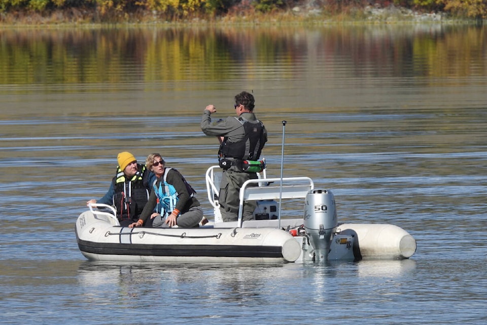 West Chilcotin Search and Rescue members brush up their flatwater rescue skills on Tatla Lake. (Chris Czajkowski photos)