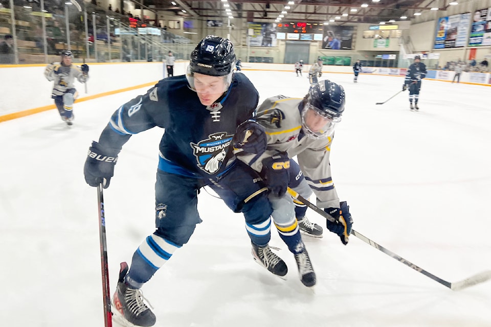 Mustangs play the Wranglers at the Cariboo Memorial Recreation Complex Saturday, Nov. 23. 