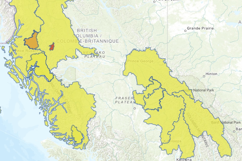 A high streamflow advisory is in effect for several areas in B.C. 