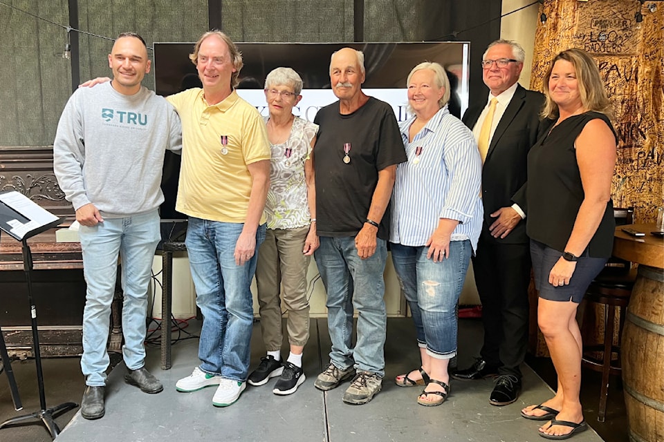 Dale Taylor (second from left), Donna Barnett (third from left), Wilbur Saunders (fourth from left), and Tammy Tugnum (fifth from left), were the recipients of King Charles III Coronation Medals on Sept. 5.
