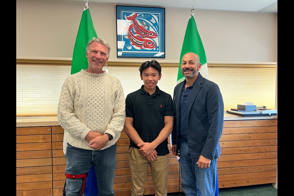 Cameron Lee met with Premier Ranj Pillai and Community Services Minister Richard Mostyn on Aug. 22. (Cameron Lee/Submitted)