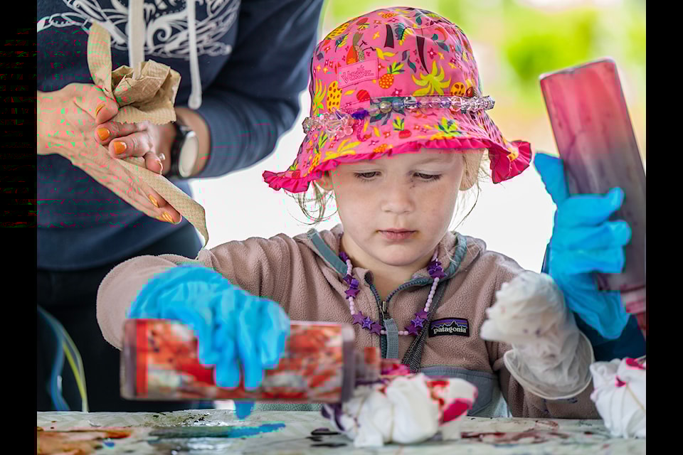 Tie Dye t-shirt making is one of the many activities at the Midnight Sun Moppets Children's Festival.