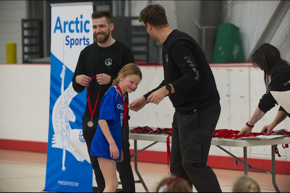 Throughout the three-day championships, medals were awarded for each game based on scores collected by officials from the Aboriginal Sport Circle. (Jake Howarth/Yukon News)
