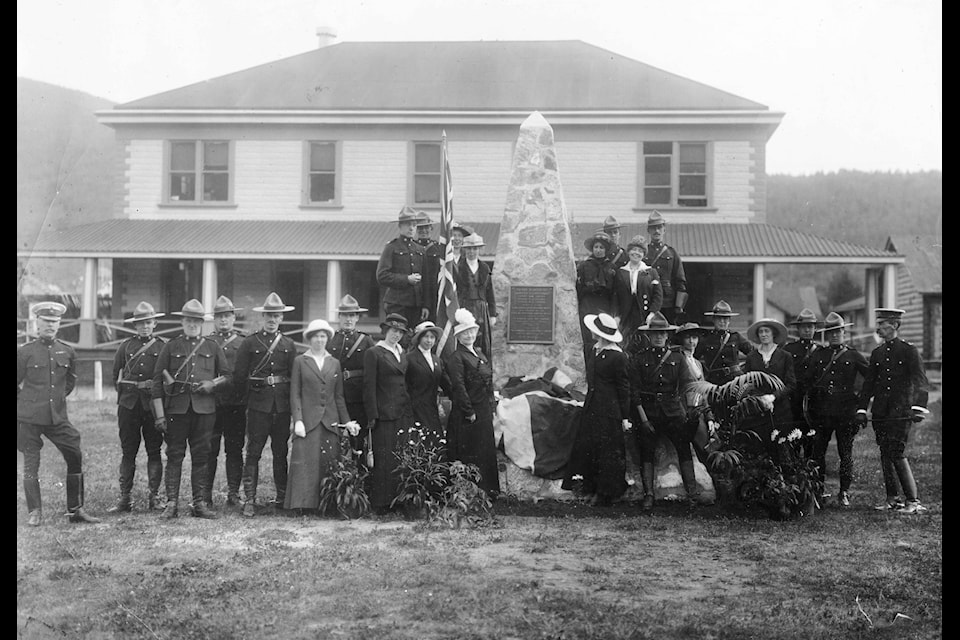 In September of 1915, this monument and plaque  honouring the members of the Lost Patrol, was dedicated by  Dawson members of the IODE, and members of the Mounted Police. The plaque can be found today at the RCMP detachment in Dawson City.(Dawson City Museum(