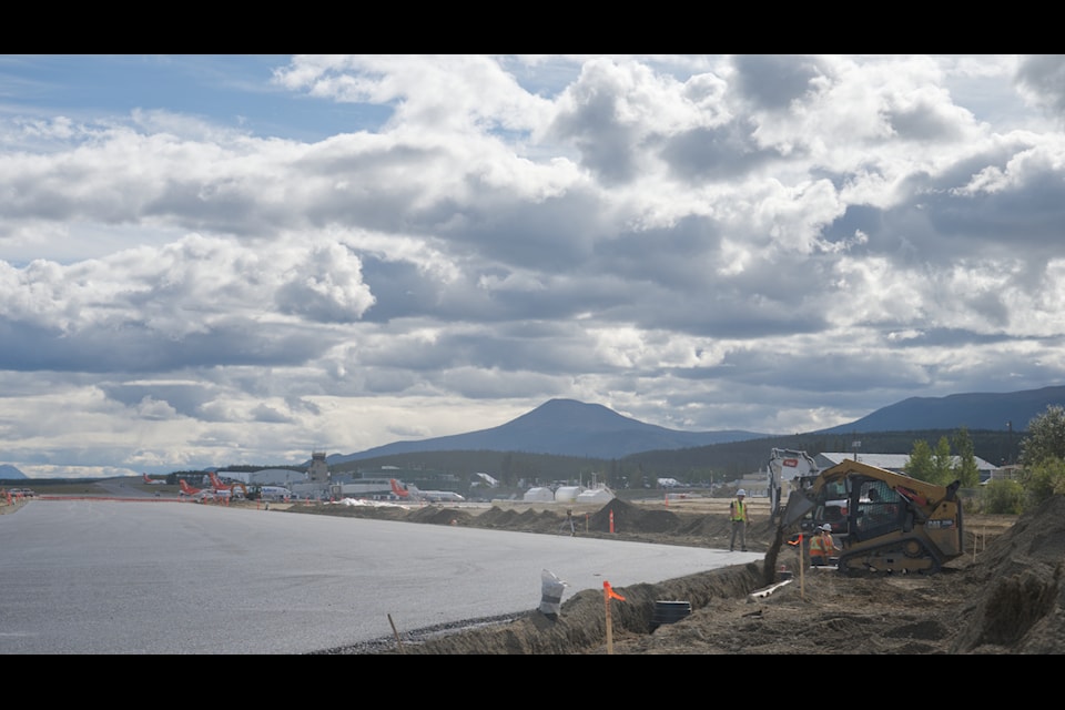 Runway and taxiway upgrades, seen here on Sept.3, are ongoing at Whitehorse's airport. 