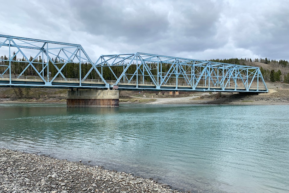 The Lewes River Bridge on the Alaska Highway south of Whitehorse is pictured on May 10, 2024.